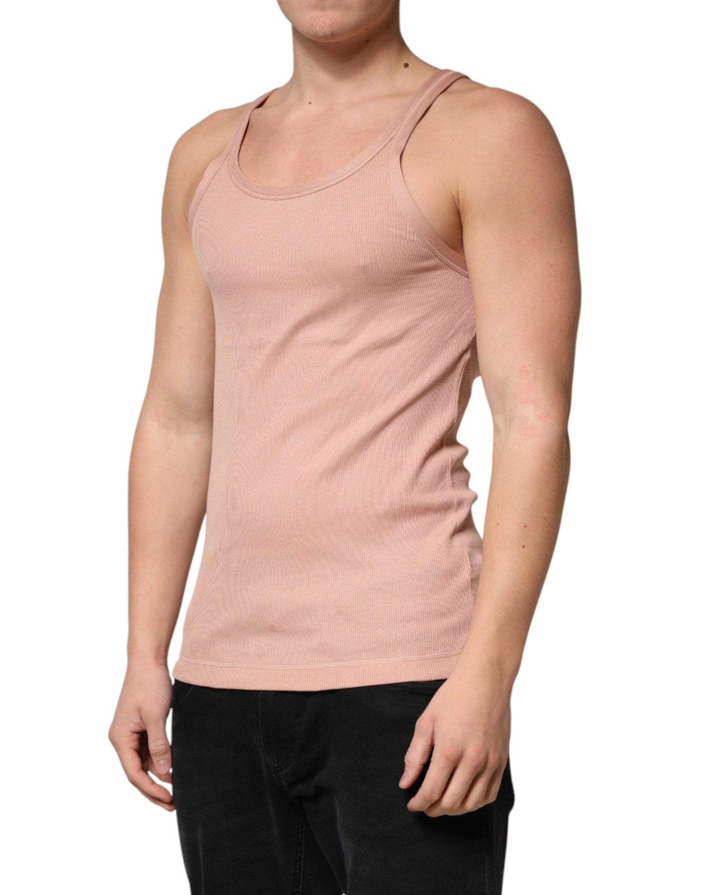 Dolce & Gabbana Pink Sleeveless Round Neck Tank Top  Men's T-shirt