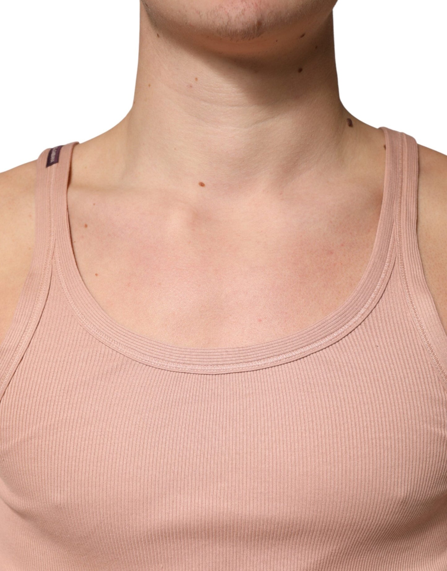 Dolce & Gabbana Pink Sleeveless Round Neck Tank Top  Men's T-shirt
