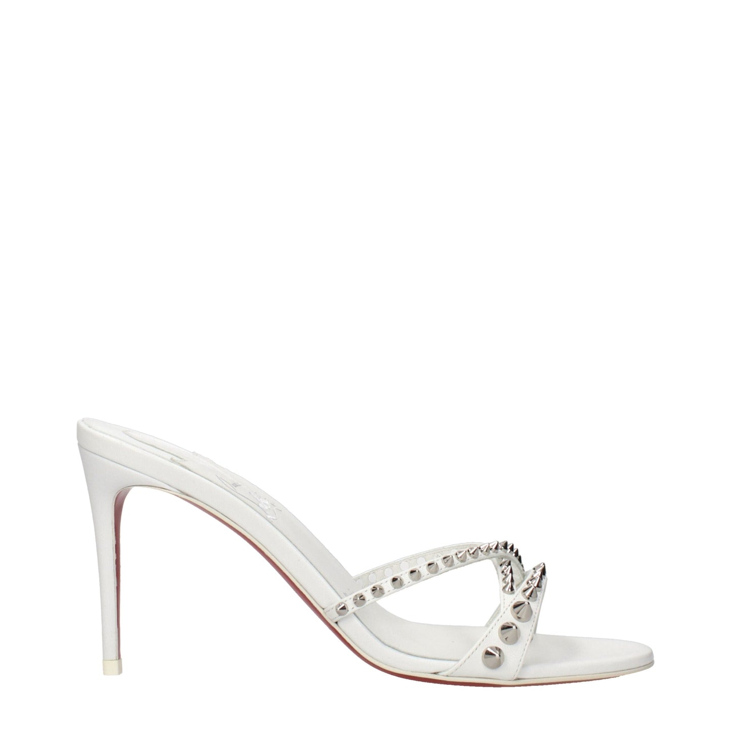 Christian Louboutin White Leather Stiletto Heel Women's Sandals