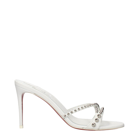 Christian Louboutin White Leather Stiletto Heel Women's Sandals
