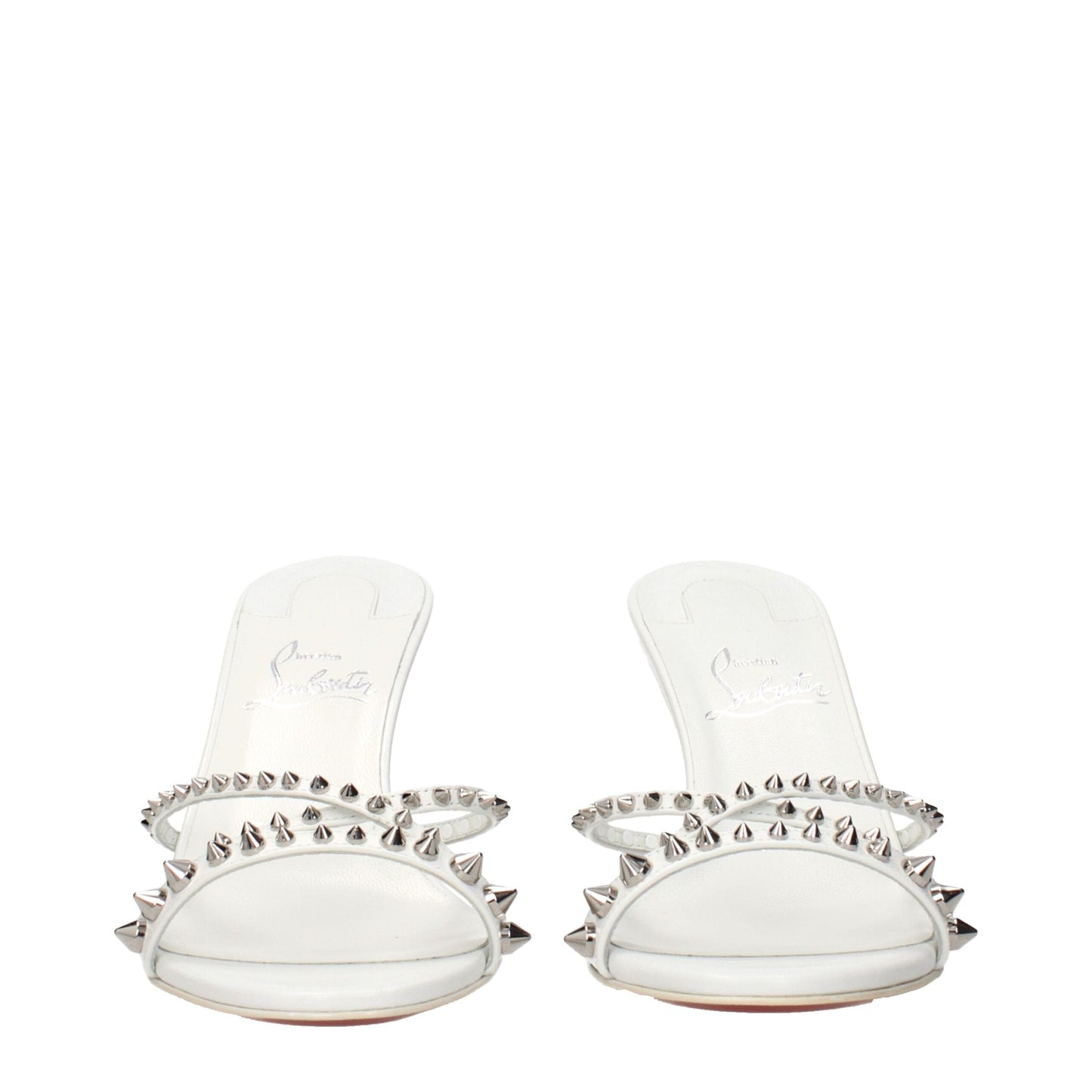 Christian Louboutin White Leather Stiletto Heel Women's Sandals