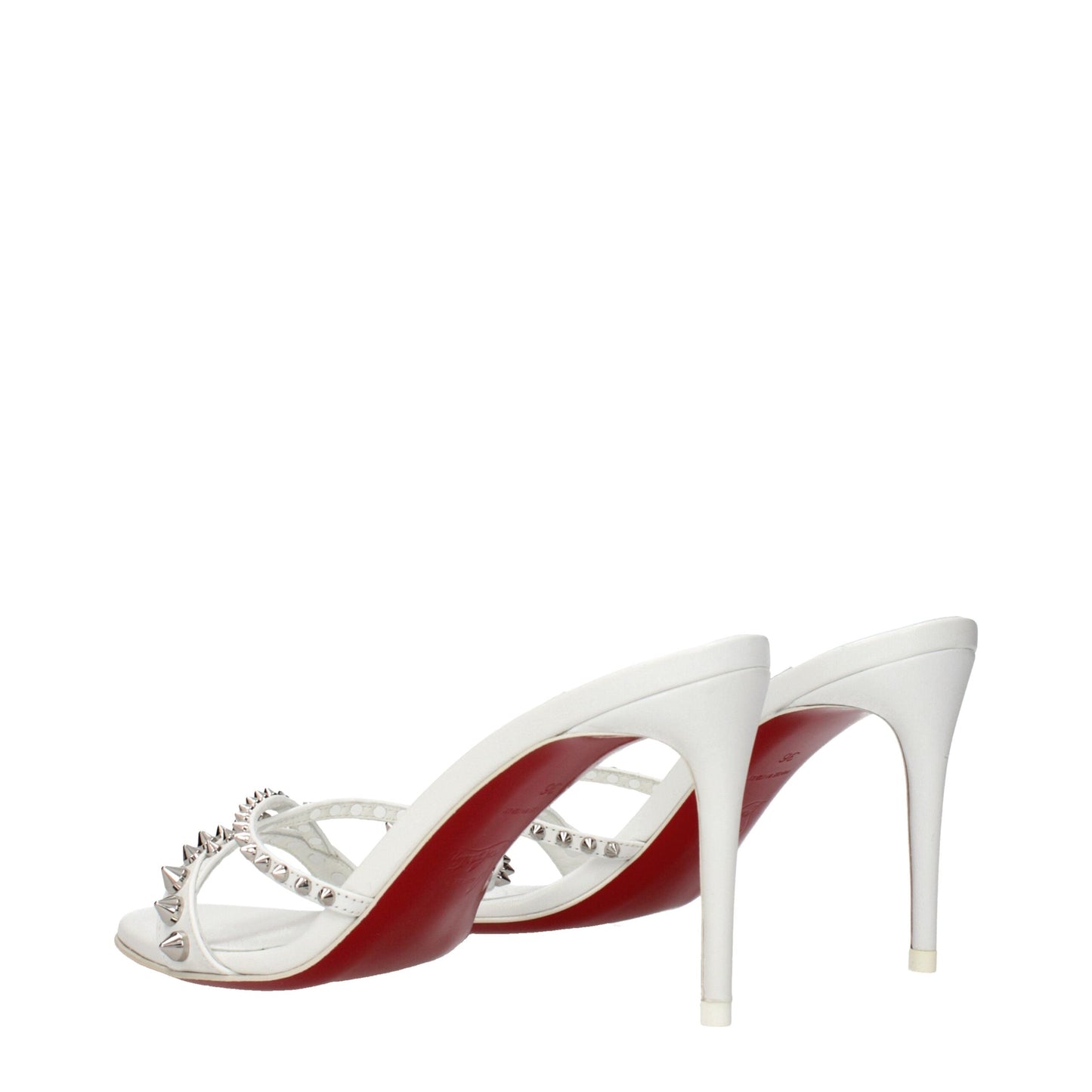 Christian Louboutin White Leather Stiletto Heel Women's Sandals