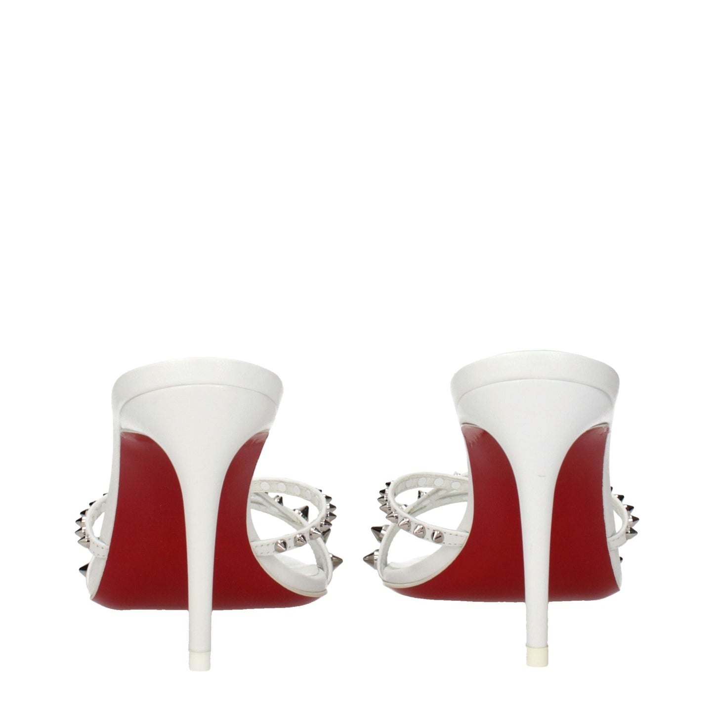 Christian Louboutin White Leather Stiletto Heel Women's Sandals