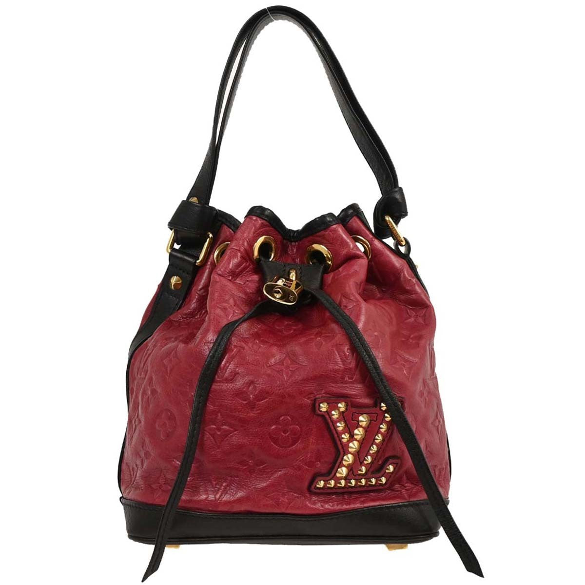Louis Vuitton Double Jeu Neonoe Bag Monogram Embossed Leather Red Leather Backpack Bag (Pre-Owned)