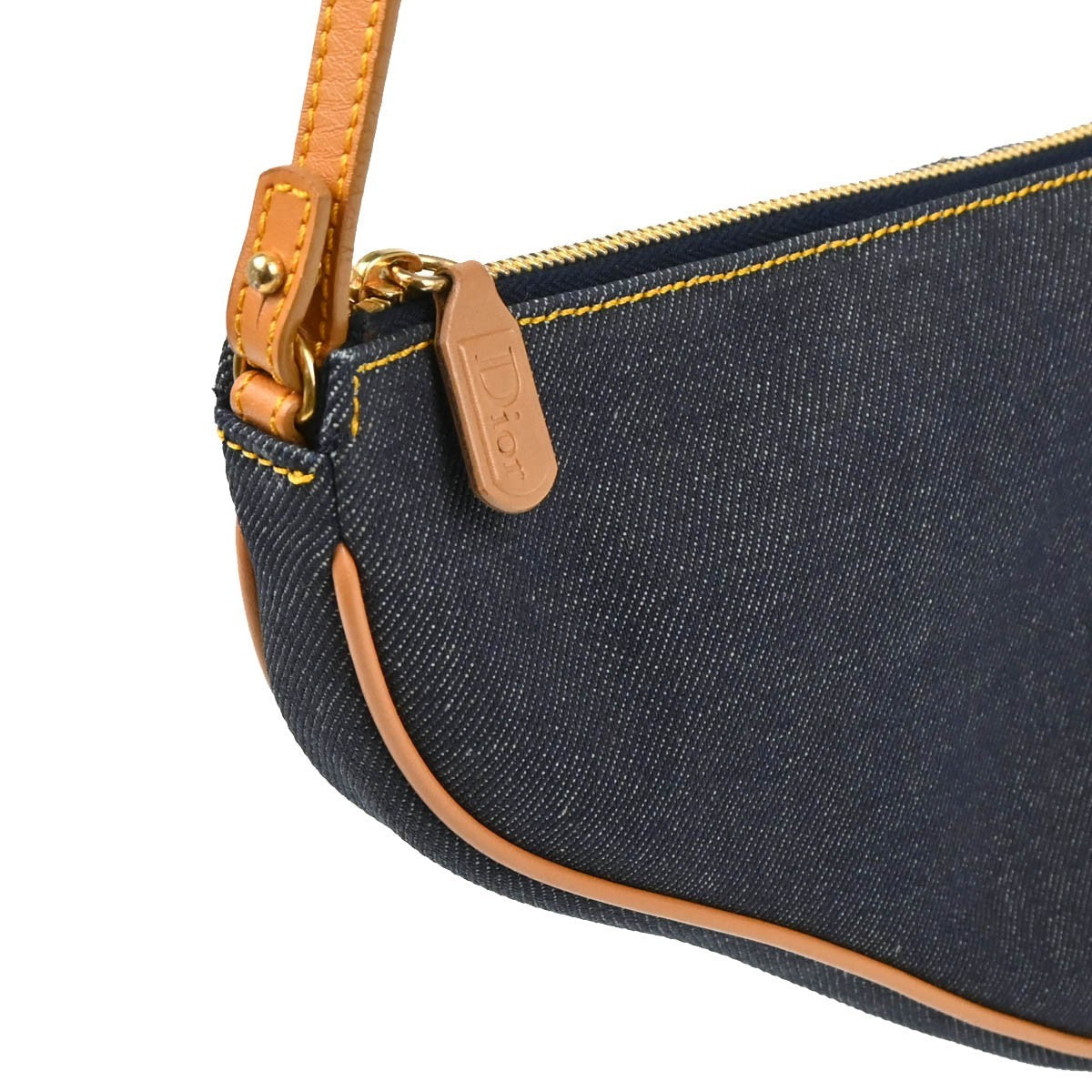 Christian Dior Saddle Handbag Denim Navy Denim_Jeans Handbag (Pre-Owned)