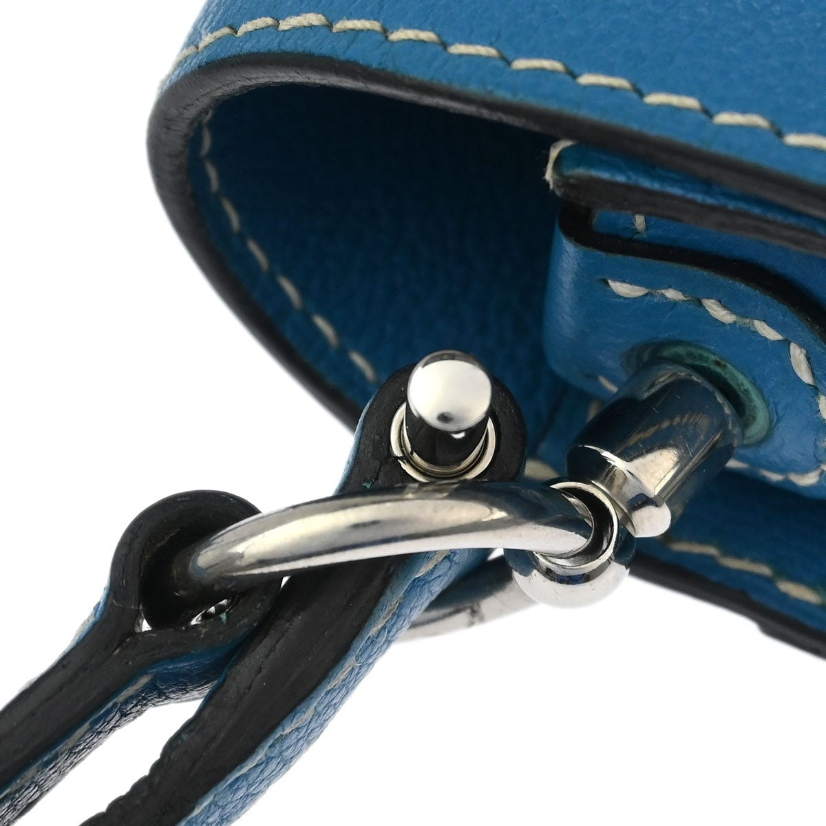 Hermes Roulis Bag Evercolor Blue Leather Shoulder Bag Bag (Pre-Owned)