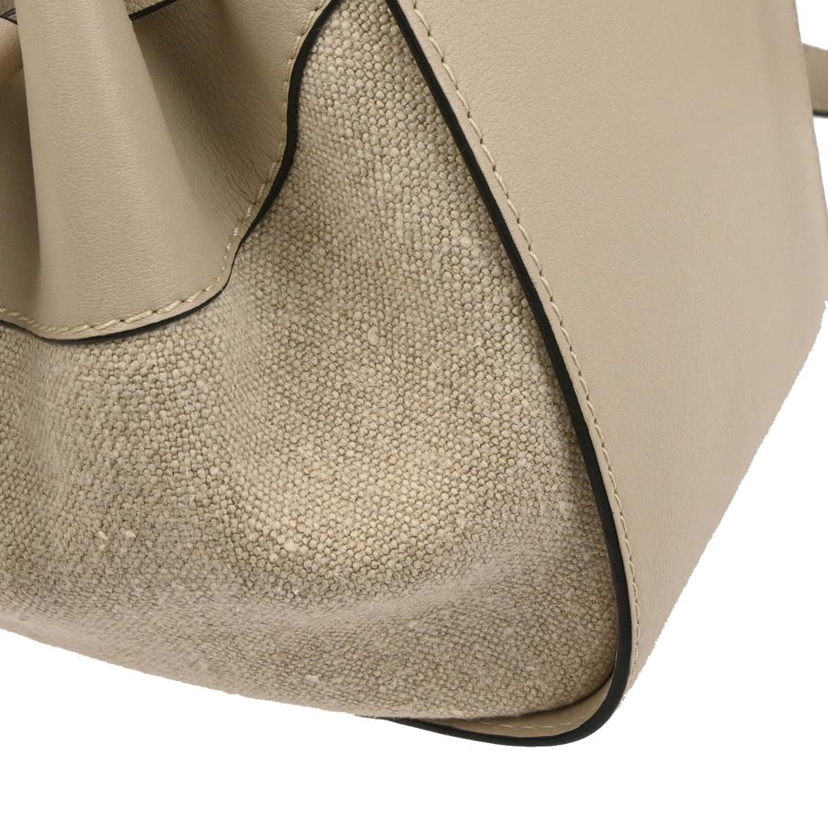 Loewe Hammock Drawstring Bag Leather Gray Leather Handbag (Pre-Owned)