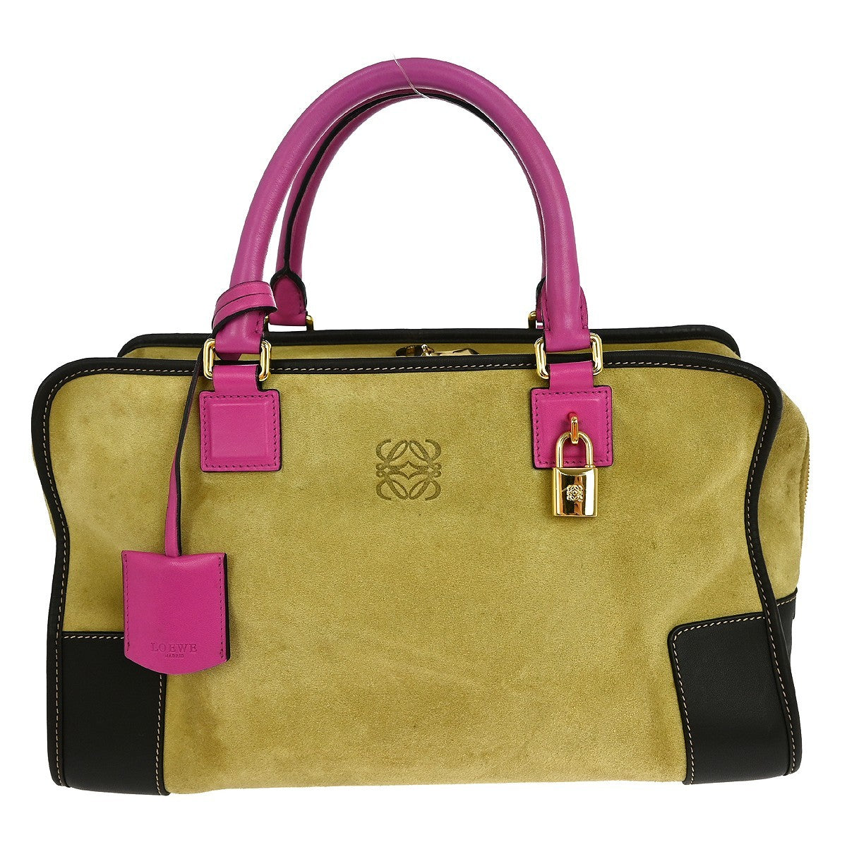 Loewe Amazona Bag Suede Beige Suede Handbag (Pre-Owned)
