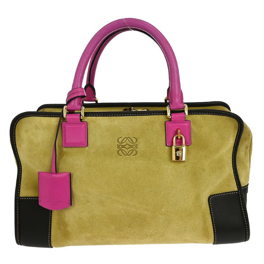 Loewe Amazona Bag Suede Beige Suede Handbag (Pre-Owned)