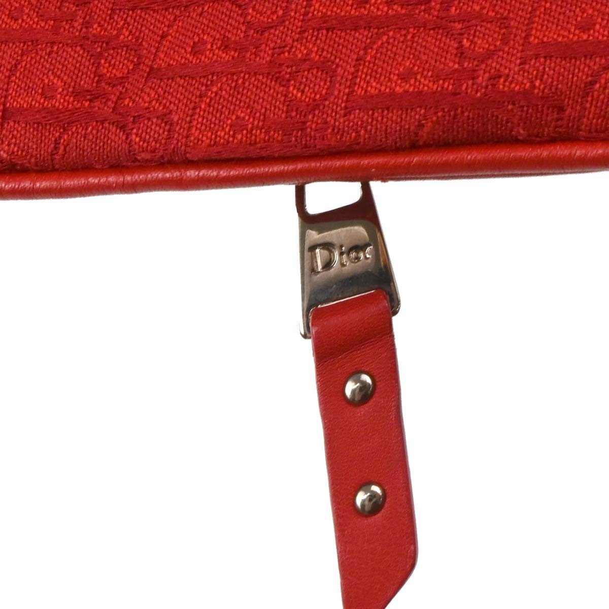 Christian Dior Trotter Shoulder Bag Canvas Red Canvas Shoulder Bag Bag (Pre-Owned)
