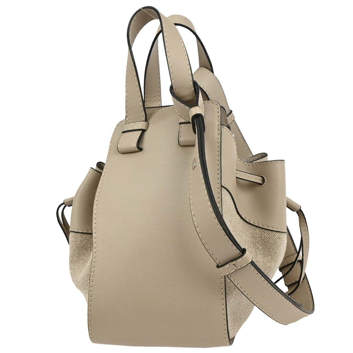 Loewe Hammock Drawstring Bag Leather Gray Leather Handbag (Pre-Owned)