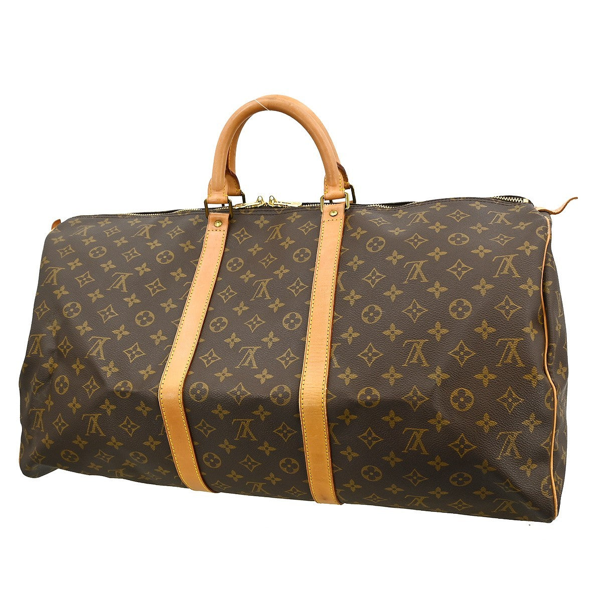 Louis Vuitton Keepall Bag Monogram Canvas Brown Canvas Travel Bag Bag (Pre-Owned)