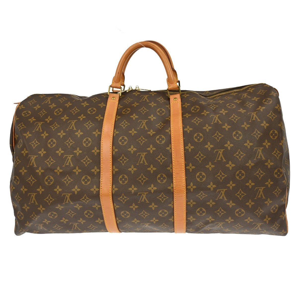 Louis Vuitton Keepall Bag Monogram Canvas Brown Canvas Travel Bag Bag (Pre-Owned)