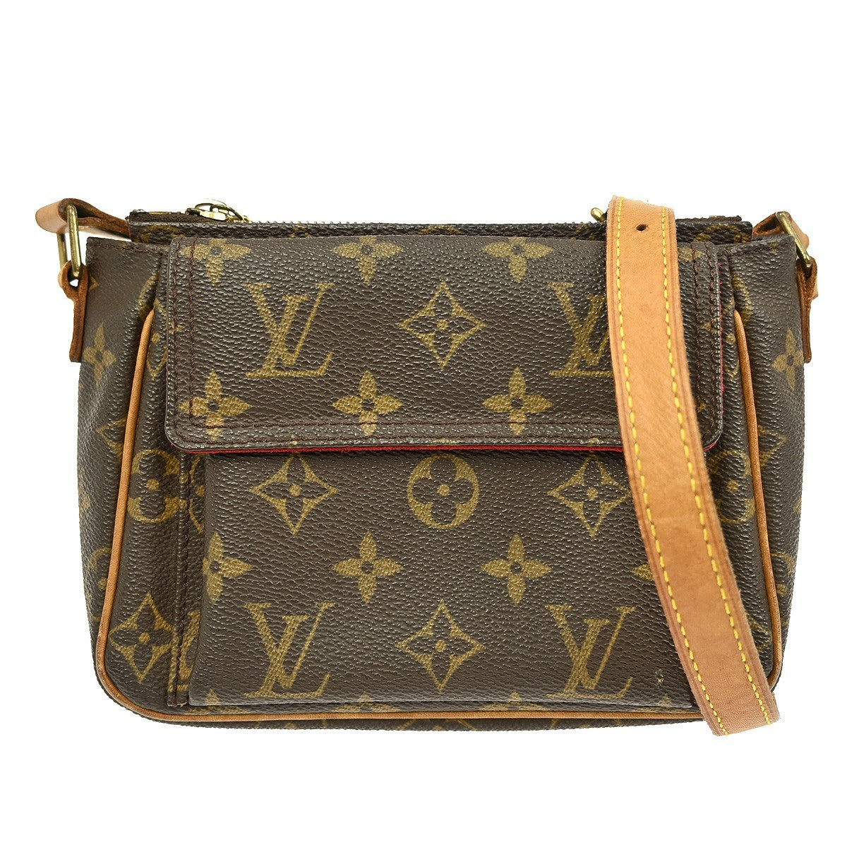 Louis Vuitton Vivacite Handbag Monogram Canvas Brown Canvas Shoulder Bag Bag (Pre-Owned)