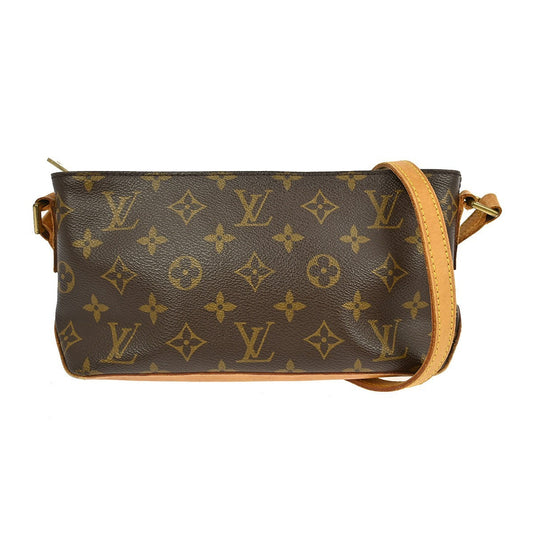Louis Vuitton Trotteur Handbag Monogram Canvas Brown Canvas Shoulder Bag Bag (Pre-Owned)
