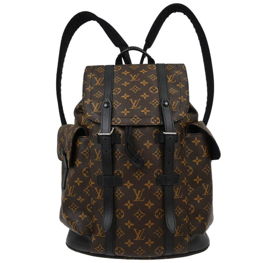 Louis Vuitton Christopher Backpack Macassar Monogram Canvas Brown Canvas Backpack Bag (Pre-Owned)