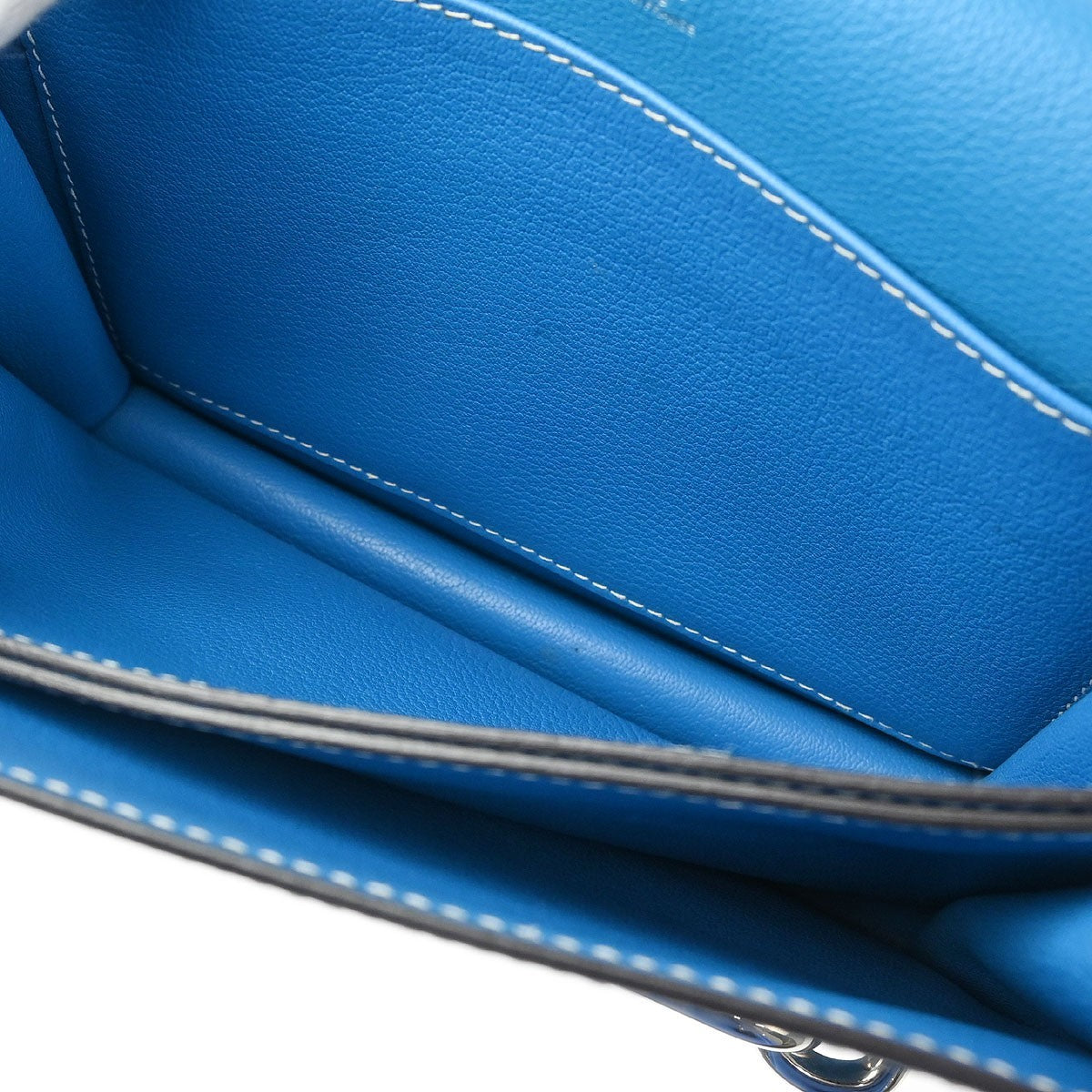 Hermes Roulis Bag Evercolor Blue Leather Shoulder Bag Bag (Pre-Owned)
