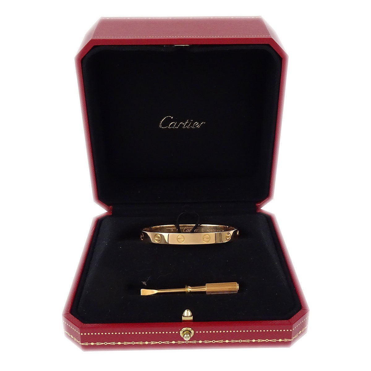 Cartier Love Bracelet Brushed 18K Rose Gold Gold Yellow_Gold Bracelet Jewelry (Pre-Owned)
