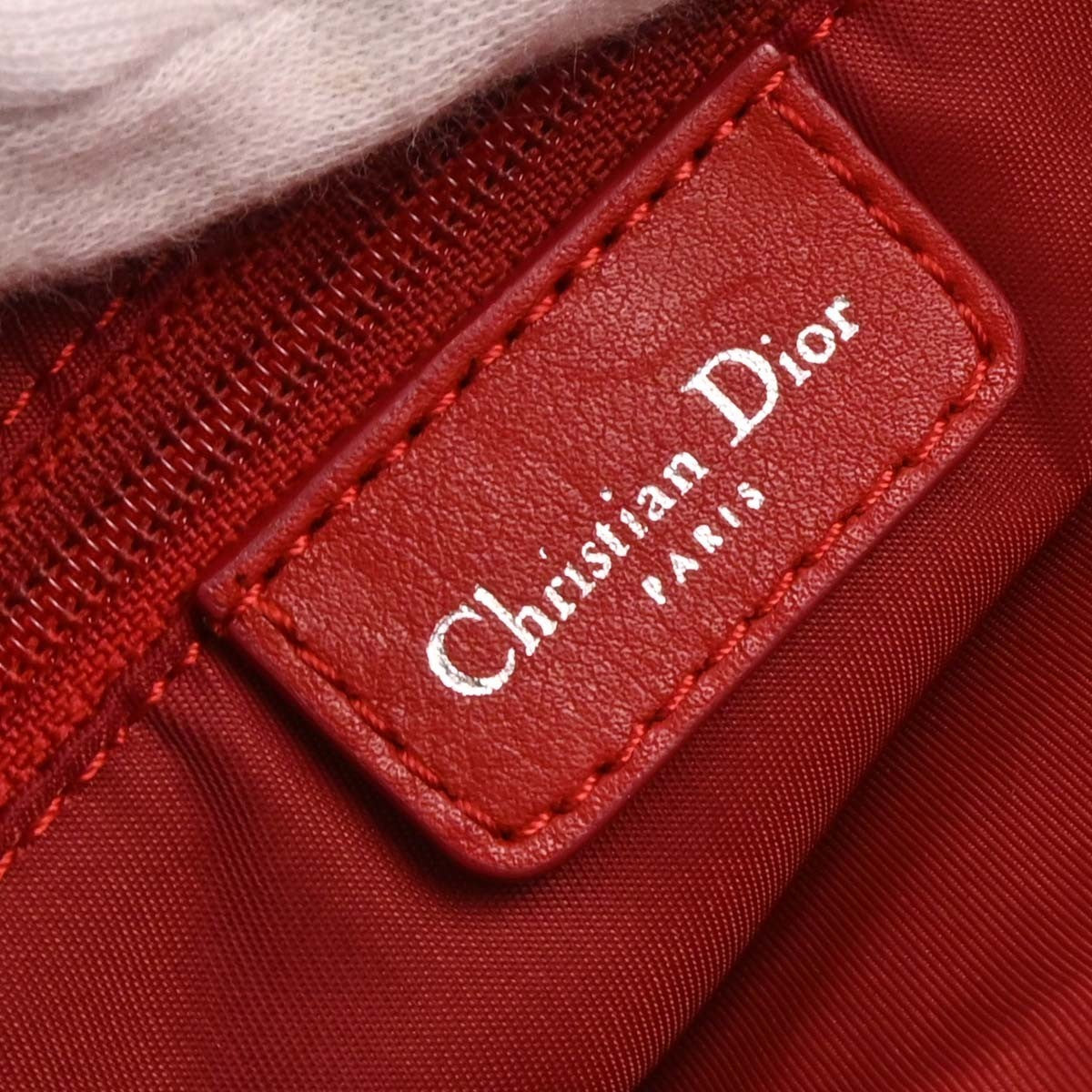 Christian Dior Trotter Shoulder Bag Canvas Red Canvas Shoulder Bag Bag (Pre-Owned)