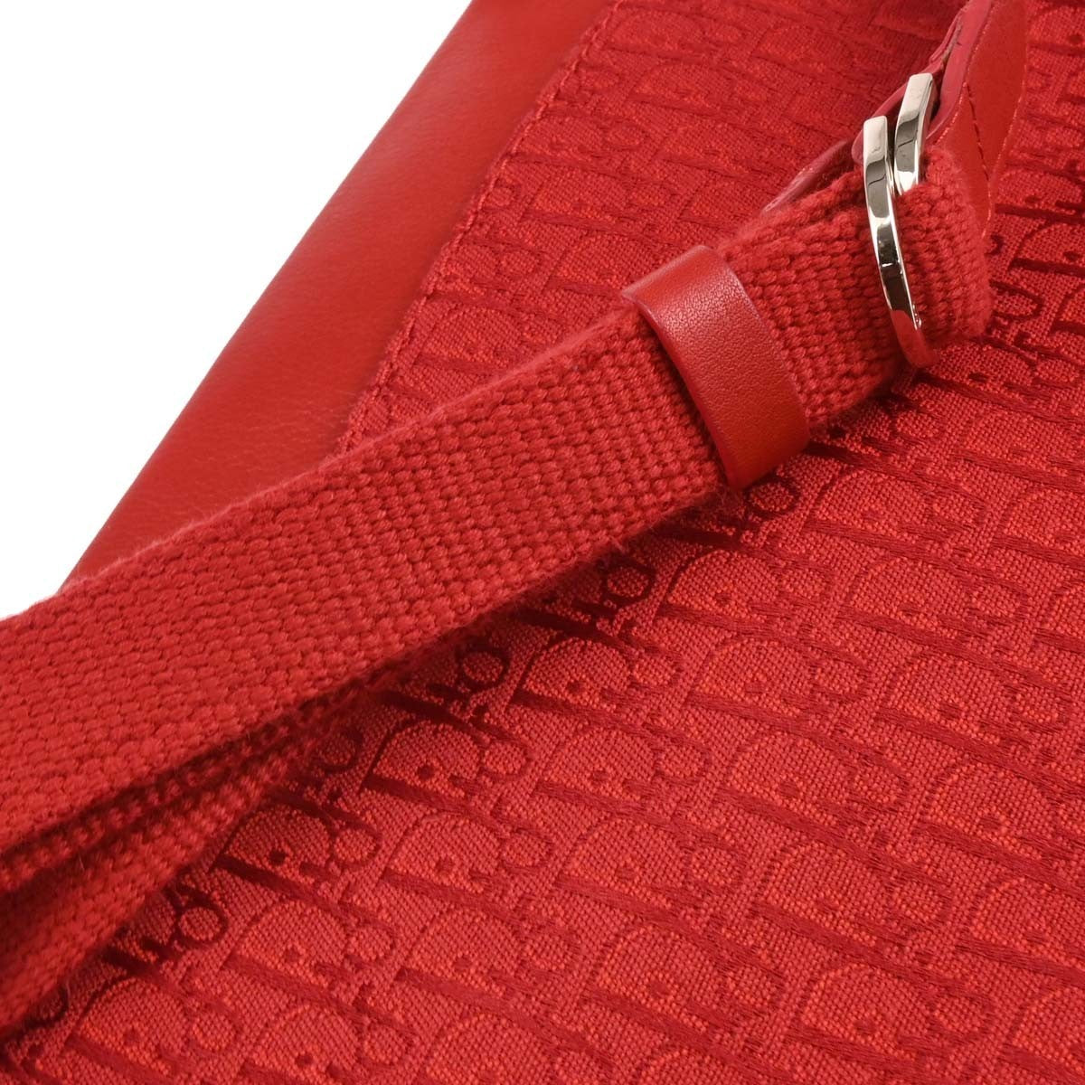Christian Dior Trotter Shoulder Bag Canvas Red Canvas Shoulder Bag Bag (Pre-Owned)