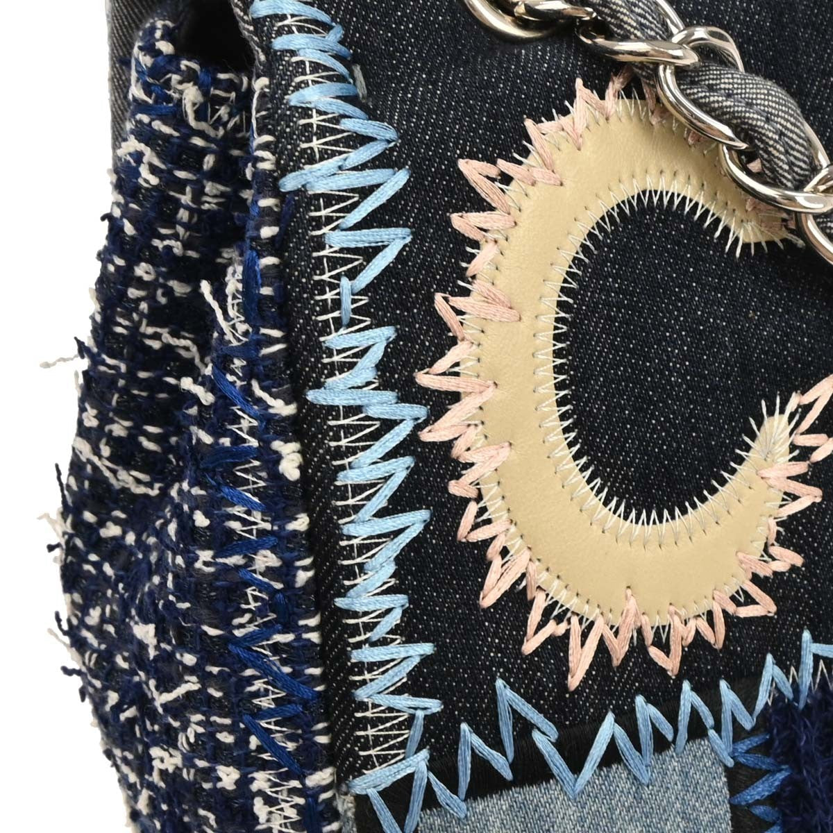 Chanel Flap Bag Multicolor Patchwork Tweed, Caviar With Calfskin Multicolour Tweed Shoulder Bag Bag (Pre-Owned)