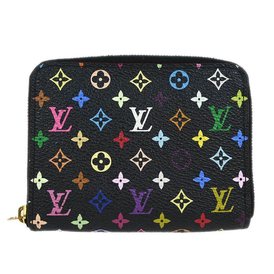 Louis Vuitton Porte-Monnaie Zippy Wallet Monogram Multicolor Black Canvas Wallets Accessory (Pre-Owned)