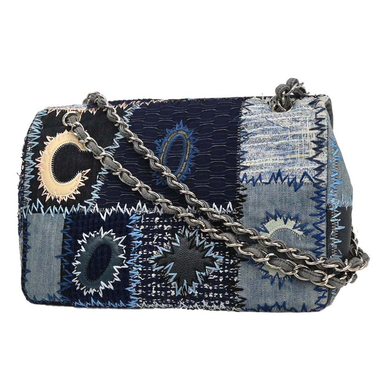 Chanel Flap Bag Multicolor Patchwork Tweed, Caviar With Calfskin Multicolour Tweed Shoulder Bag Bag (Pre-Owned)
