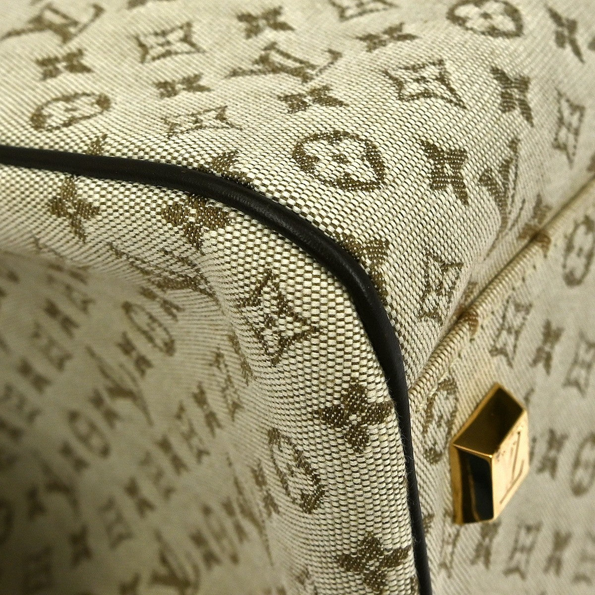 Louis Vuitton Josephine Handbag Mini Lin Khaki Canvas Handbag (Pre-Owned)