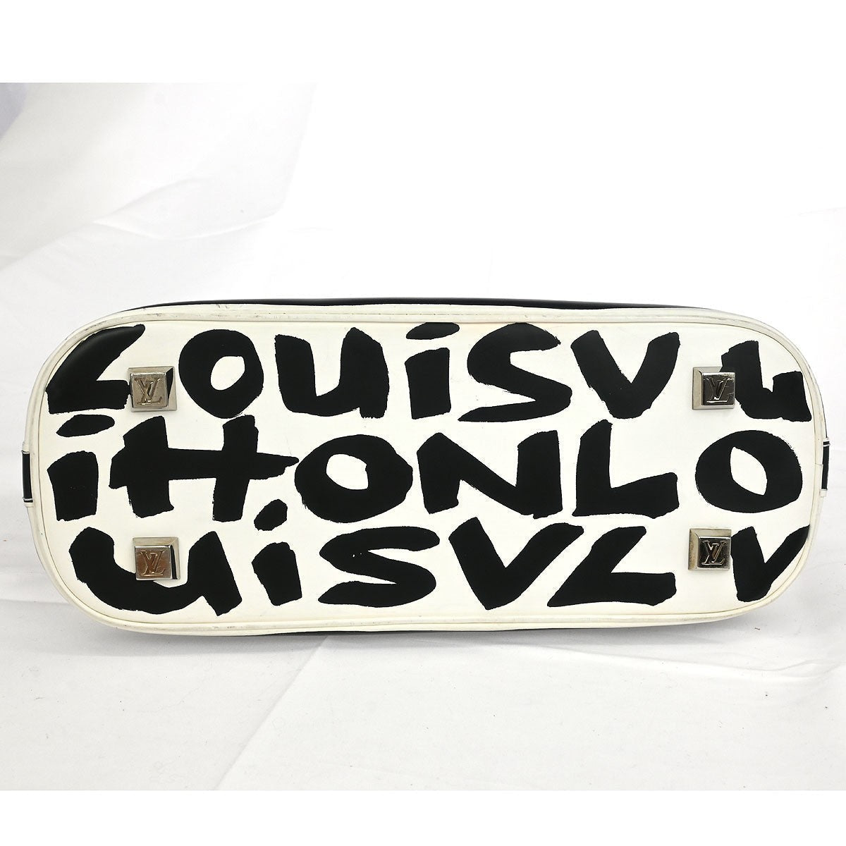 Louis Vuitton Alma Handbag Limited Edition Graffiti Leather Black Leather Handbag (Pre-Owned)