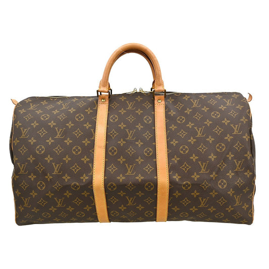 Louis Vuitton Keepall Bag Monogram Canvas Brown Canvas Travel Bag Bag (Pre-Owned)