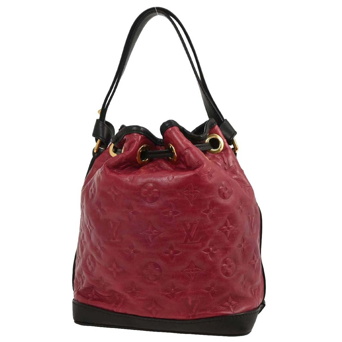 Louis Vuitton Double Jeu Neonoe Bag Monogram Embossed Leather Red Leather Backpack Bag (Pre-Owned)