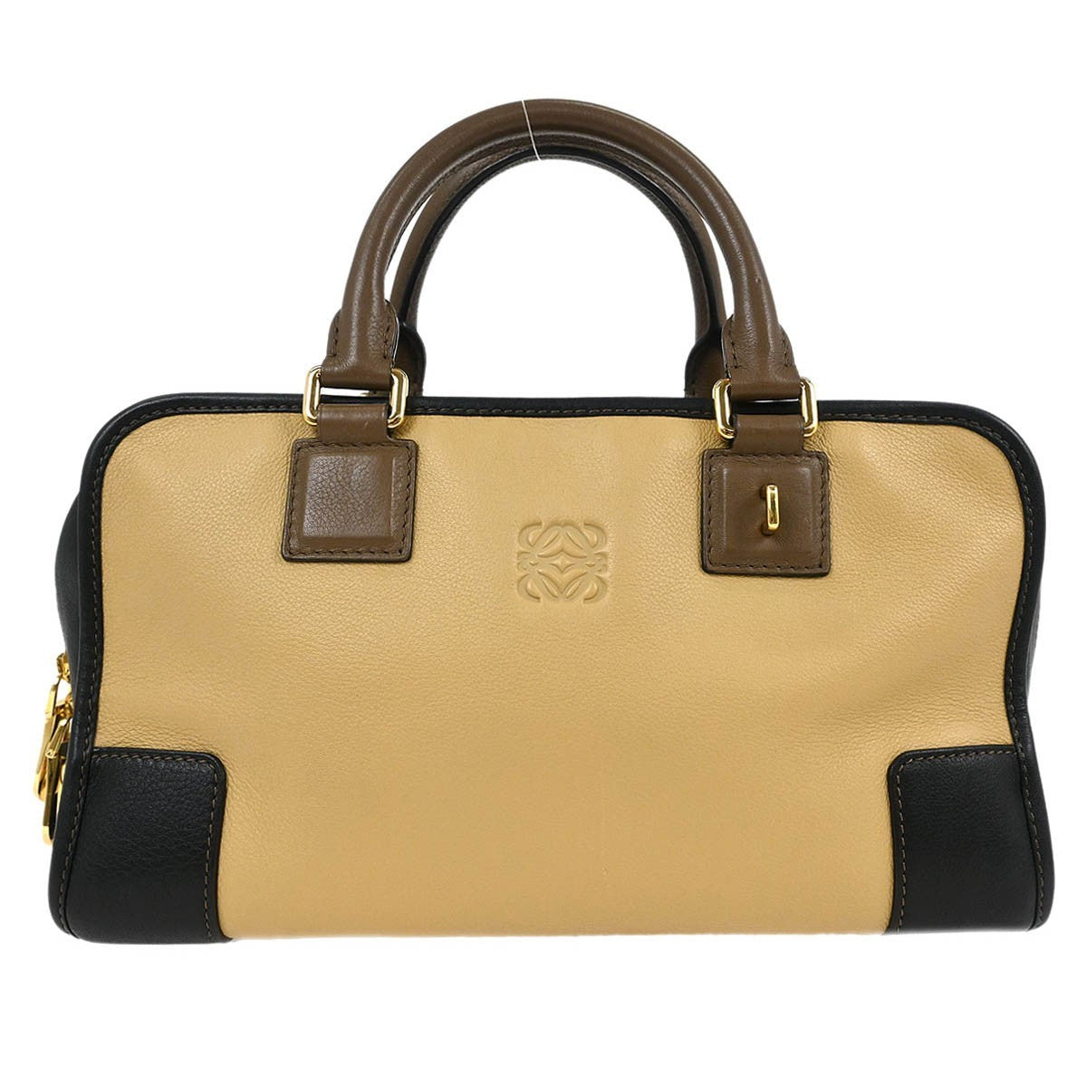 Loewe Amazona Bag Leather Beige Leather Handbag (Pre-Owned)