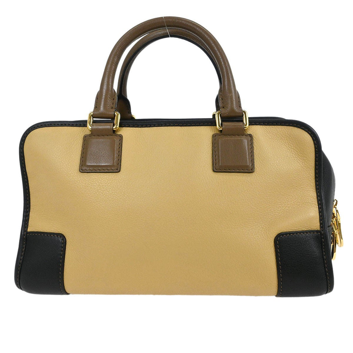 Loewe Amazona Bag Leather Beige Leather Handbag (Pre-Owned)