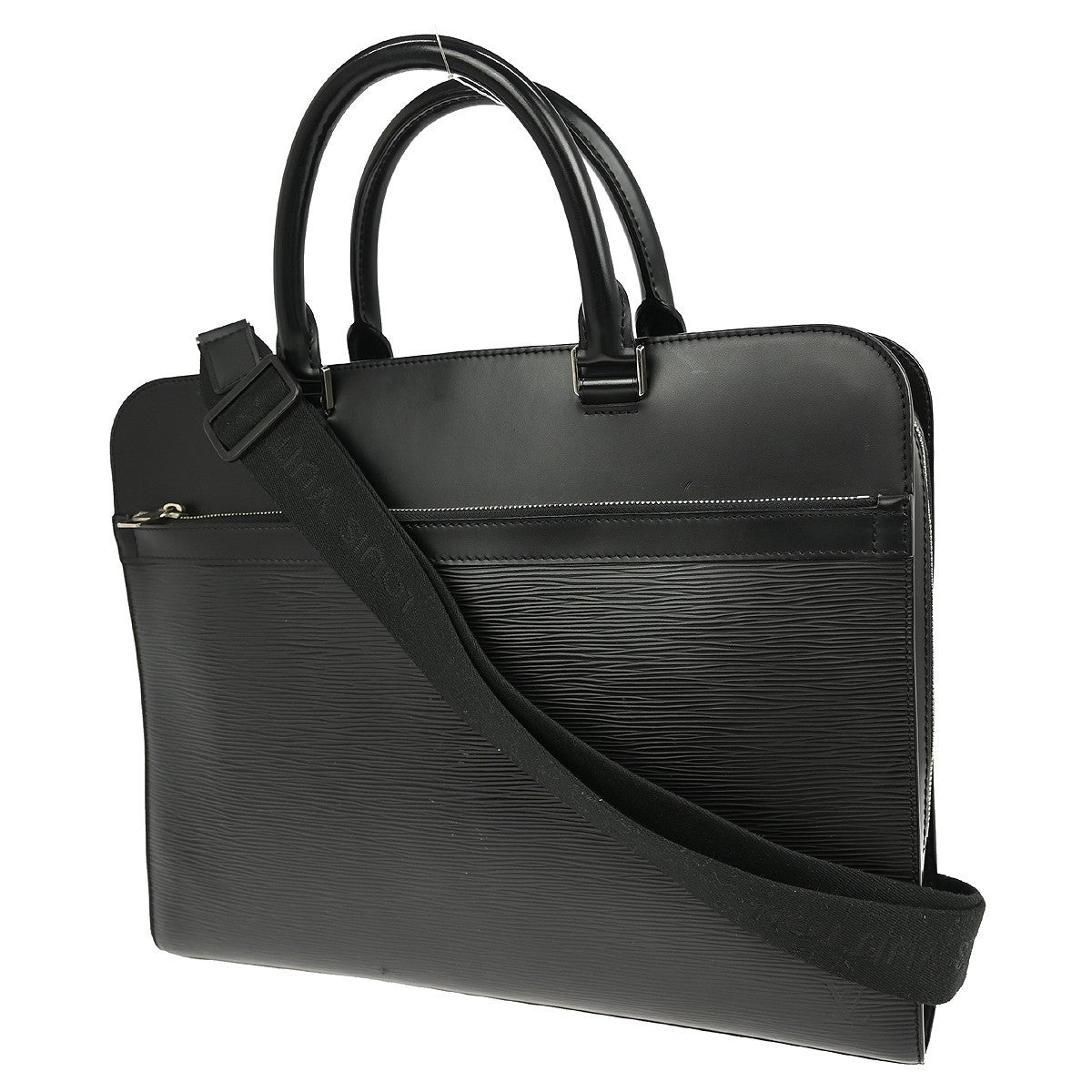Louis Vuitton Bassano Briefcase Epi Leather Black Leather Handbag (Pre-Owned)