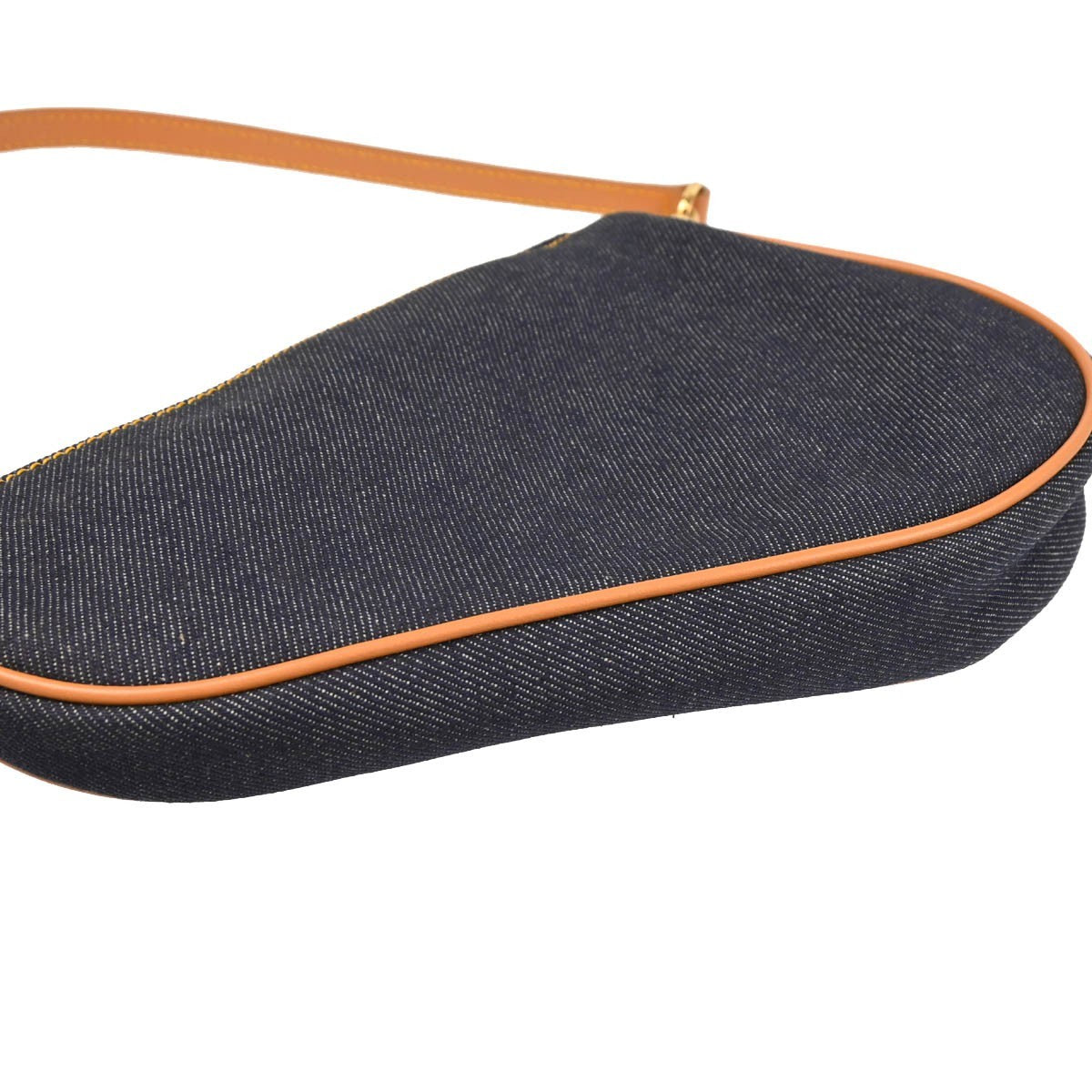 Christian Dior Saddle Handbag Denim Navy Denim_Jeans Handbag (Pre-Owned)