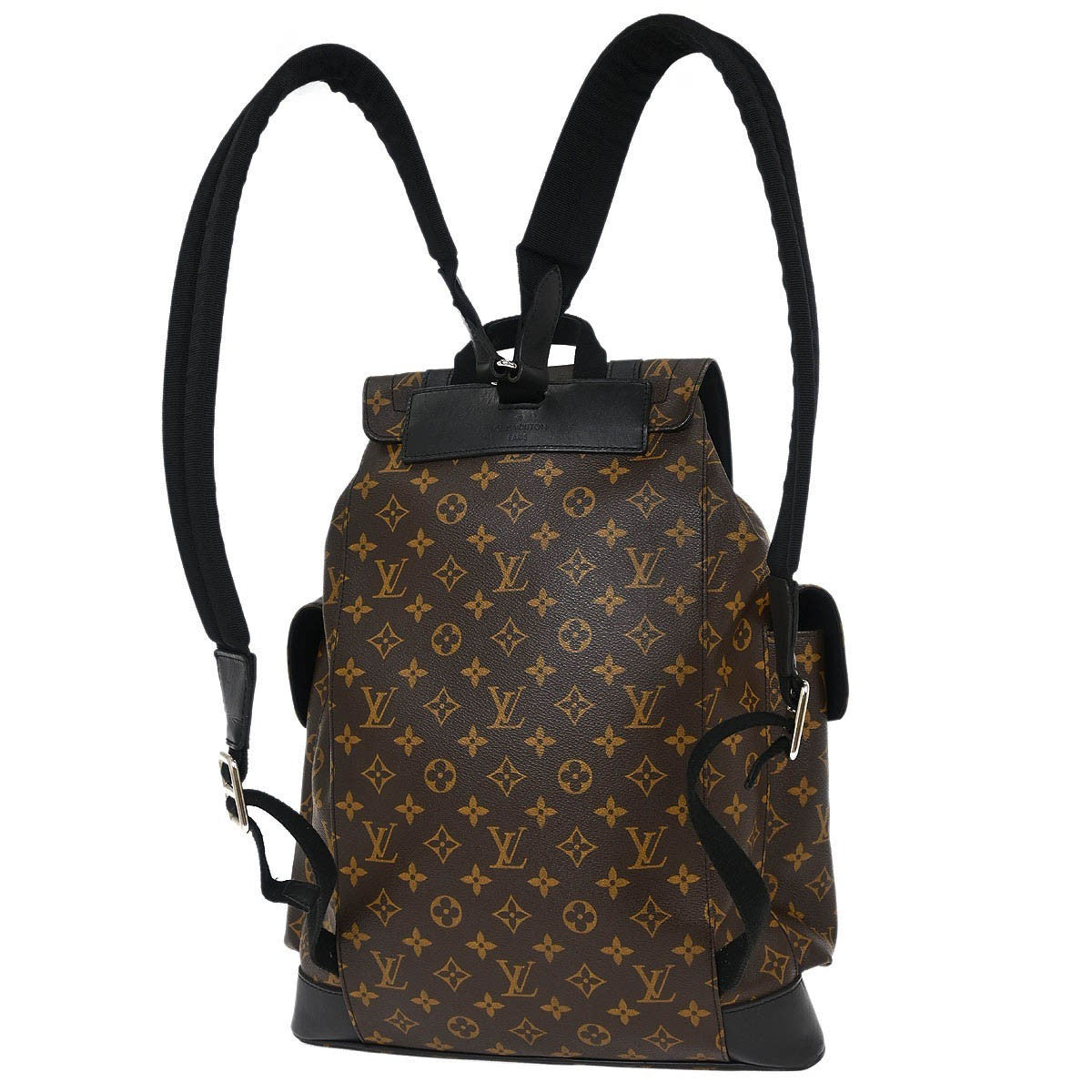 Louis Vuitton Christopher Backpack Macassar Monogram Canvas Brown Canvas Backpack Bag (Pre-Owned)