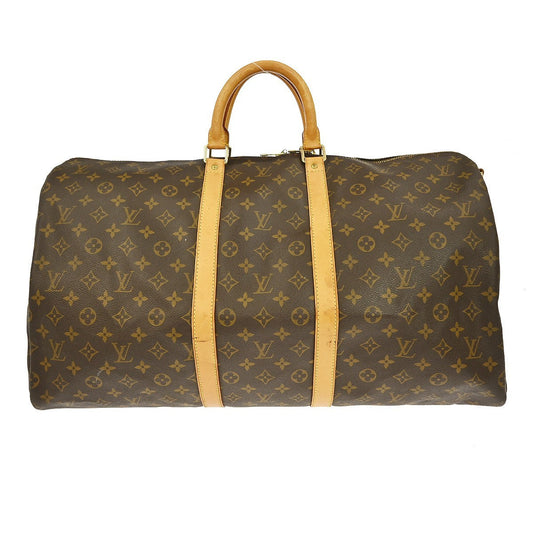 Louis Vuitton Keepall Bag Monogram Canvas Brown Canvas Travel Bag Bag (Pre-Owned)