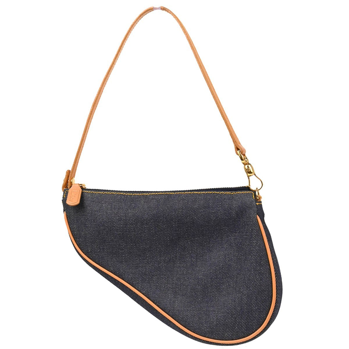 Christian Dior Saddle Handbag Denim Navy Denim_Jeans Handbag (Pre-Owned)