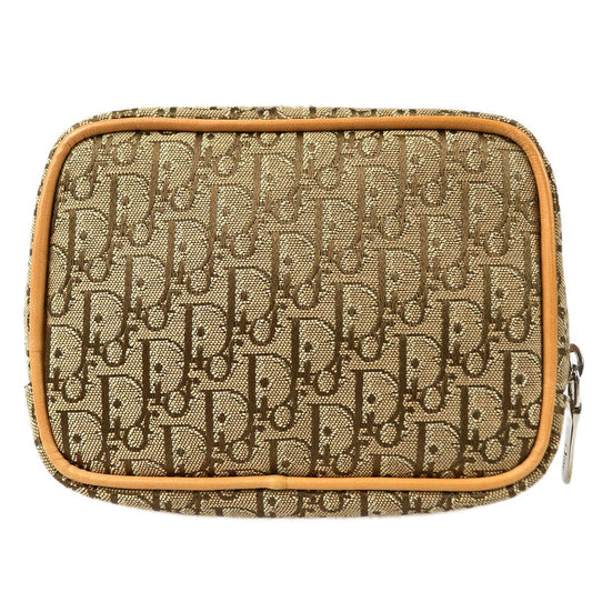 Christian Dior Vintage Trotter Pouch Canvas Beige Canvas Clutche & Pouche Bag (Pre-Owned)