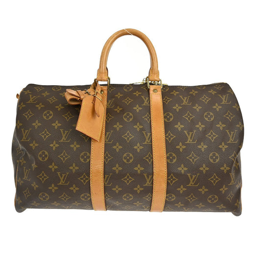 Louis Vuitton Keepall Bag Monogram Canvas Brown Canvas Travel Bag Bag (Pre-Owned)