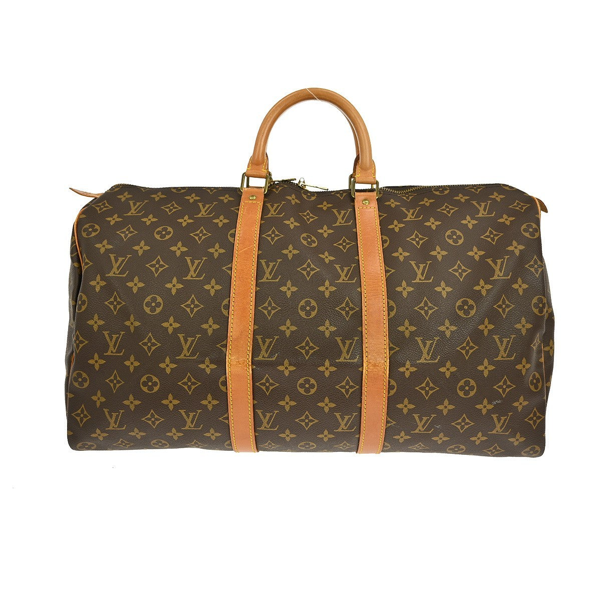 Louis Vuitton Keepall Bag Monogram Canvas Brown Canvas Travel Bag Bag (Pre-Owned)