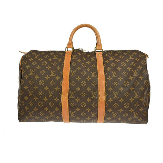 Louis Vuitton Keepall Bag Monogram Canvas Brown Canvas Travel Bag Bag (Pre-Owned)