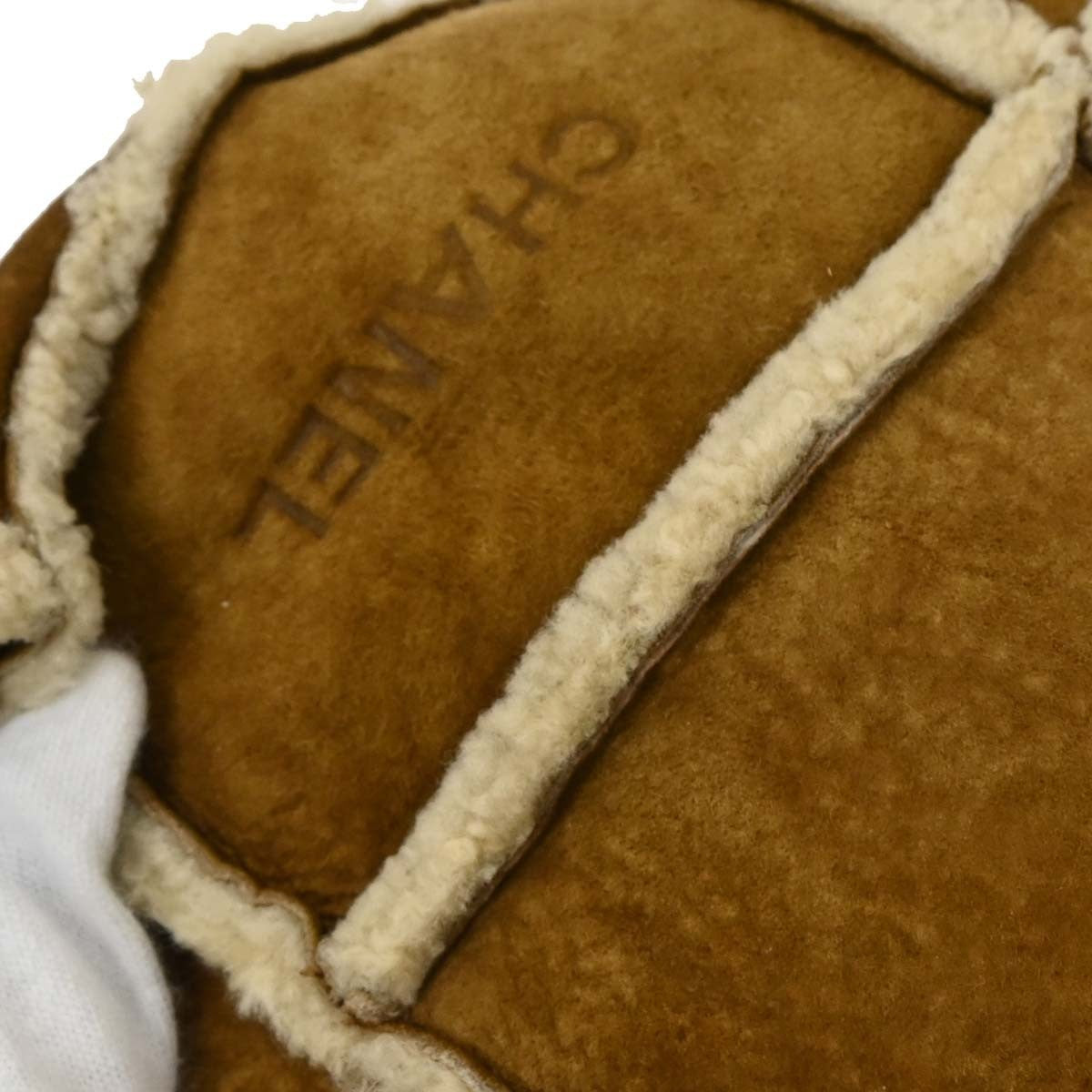Chanel Flap Shoulder Bag Shearling And Suede Brown Suede Shoulder Bag Bag (Pre-Owned)