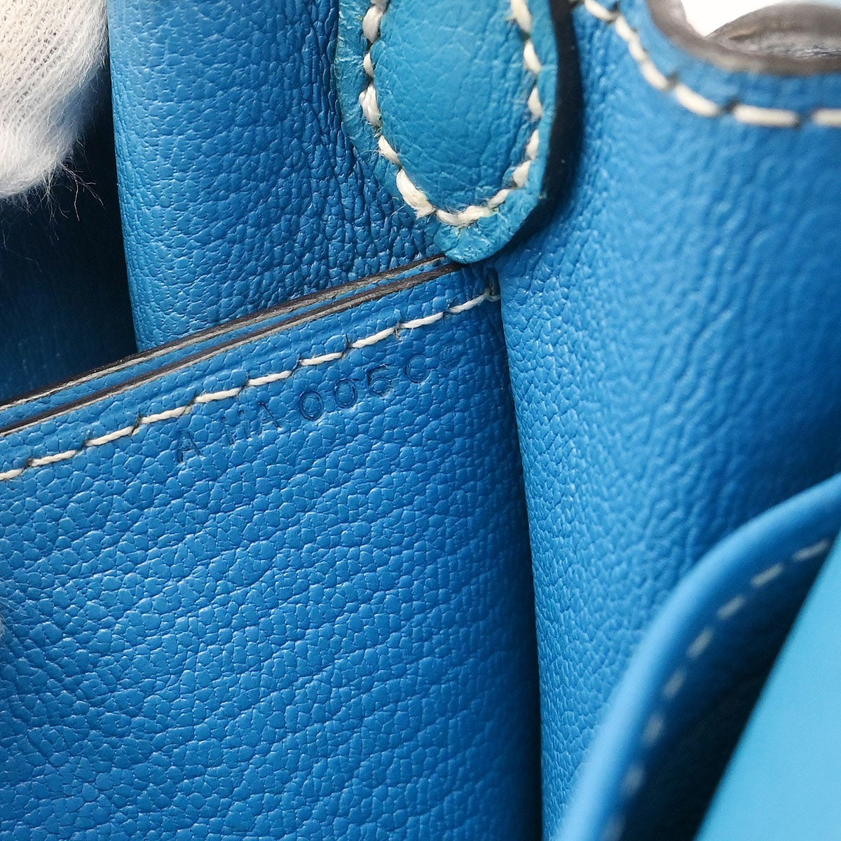 Hermes Roulis Bag Evercolor Blue Leather Shoulder Bag Bag (Pre-Owned)