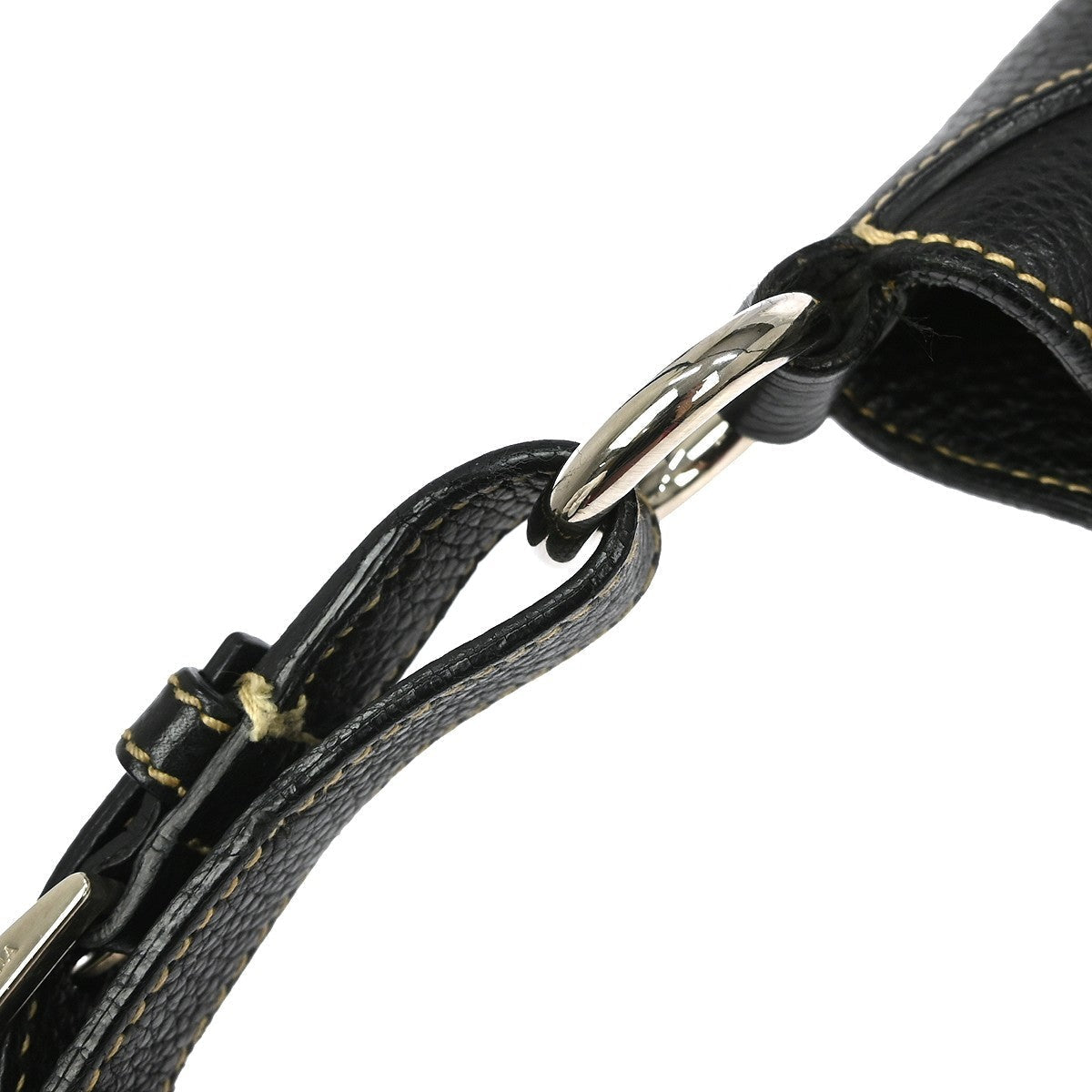 Prada Vintage Shoulder Bag Leather Black Leather Shoulder Bag Bag (Pre-Owned)