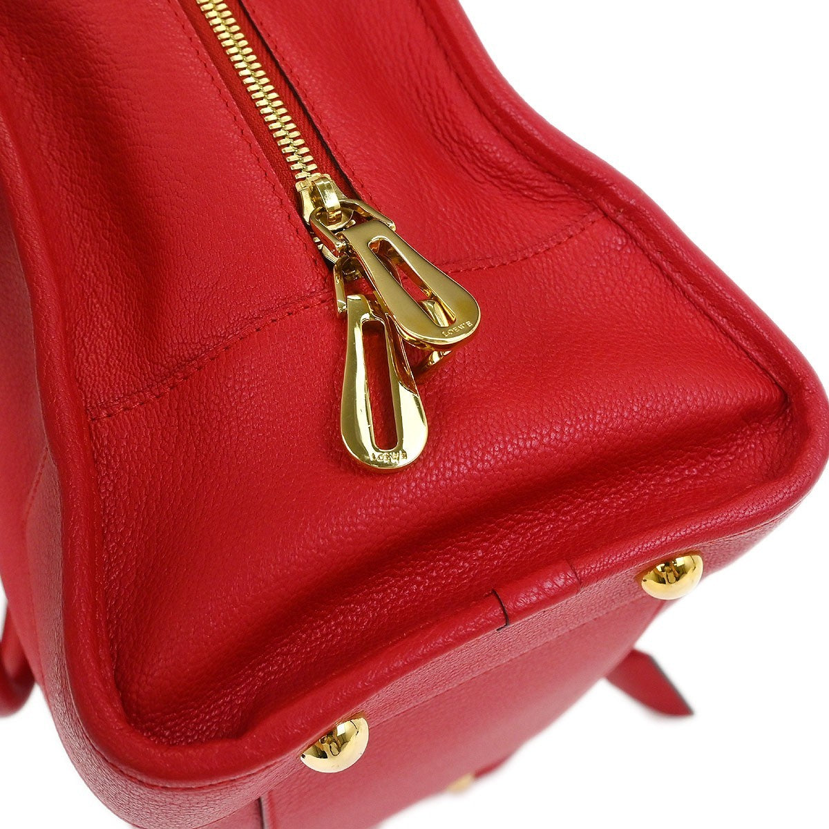 Loewe Amazona Bag Leather Red Leather Handbag (Pre-Owned)