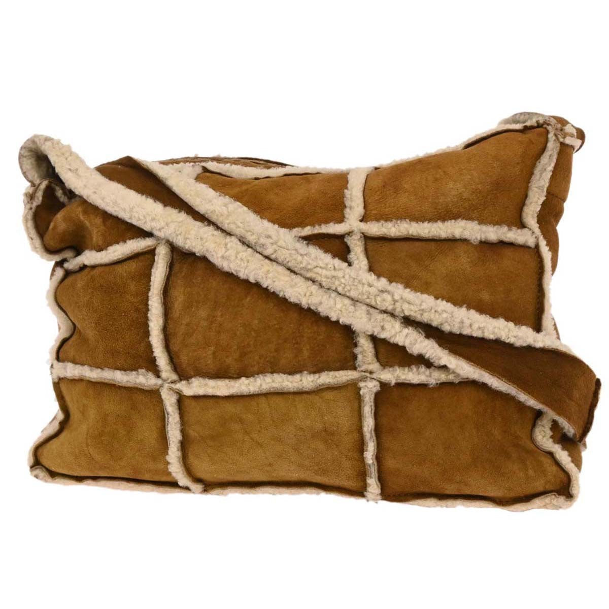 Chanel Flap Shoulder Bag Shearling And Suede Brown Suede Shoulder Bag Bag (Pre-Owned)