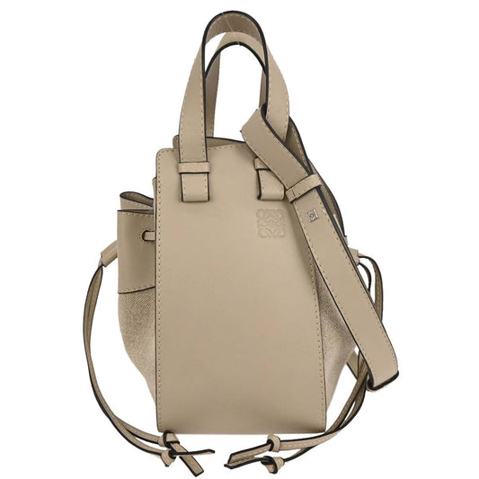 Loewe Hammock Drawstring Bag Leather Gray Leather Handbag (Pre-Owned)