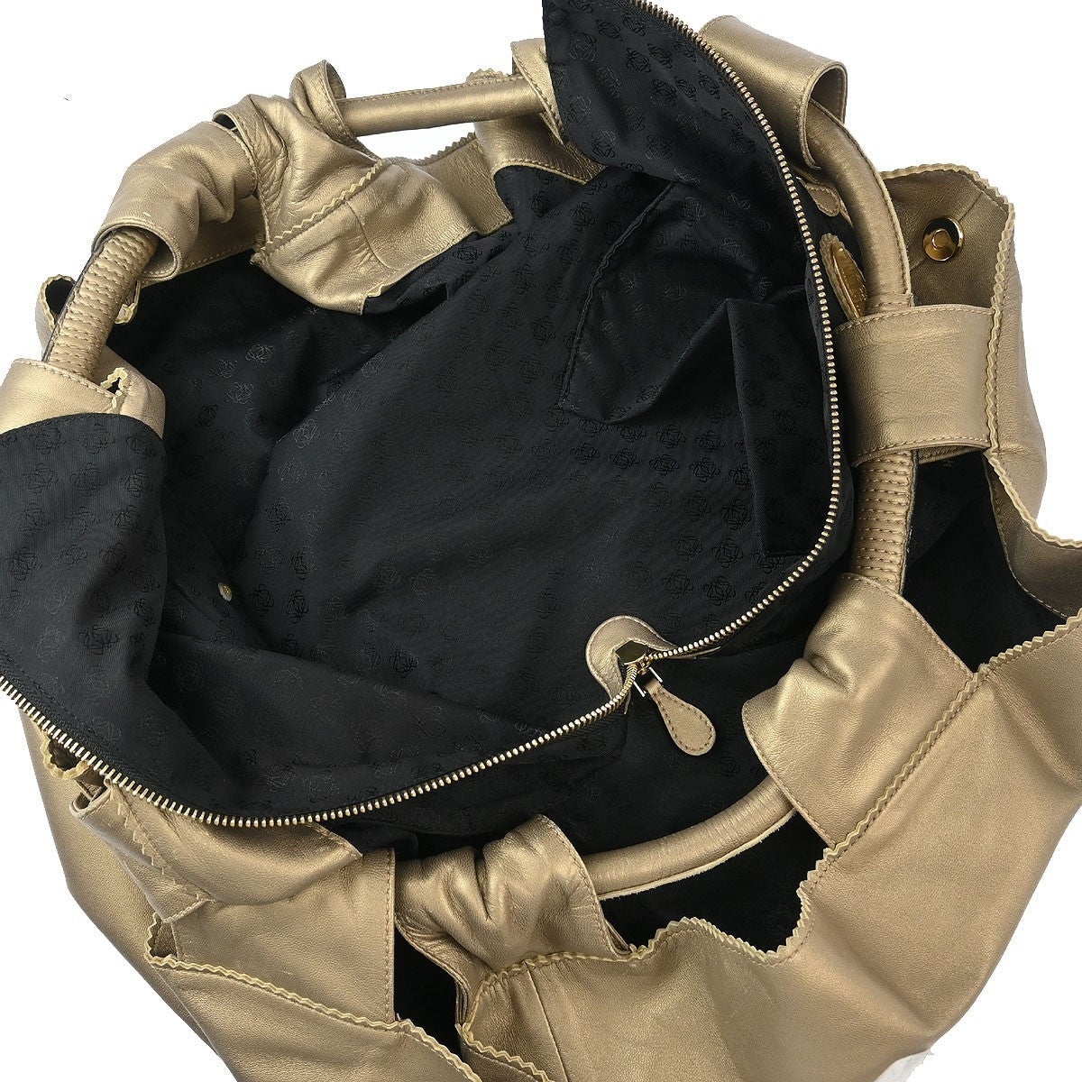 Loewe Anagram Logo Nappa Aire Hand Bag Leather Gold Leather Handbag (Pre-Owned)