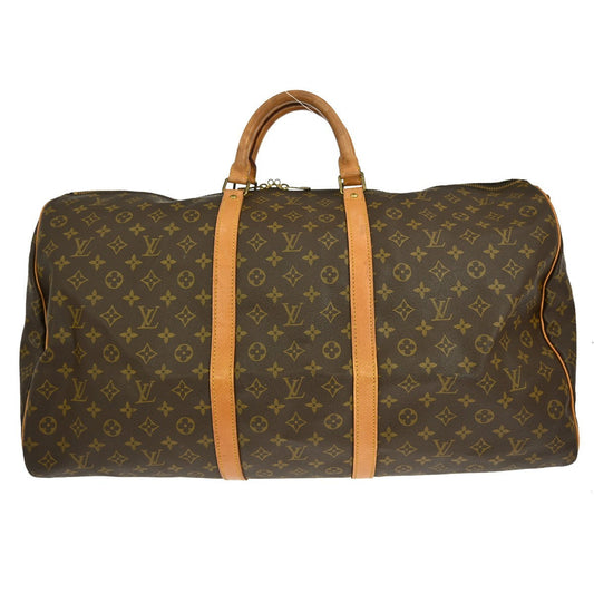 Louis Vuitton Keepall Bandouliere Bag Monogram Canvas Brown Canvas Travel Bag Bag (Pre-Owned)